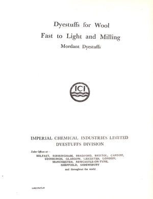 "Dyestuffs for Wool Fast to Light and Milling" Dyestuffs, Mordant
