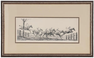 "New Jersey Hunt Cup" c1930 Drypoint by Paul Brown