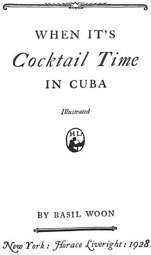 "When It's Cocktail Time In Cuba" 1930 WOON, Basil
