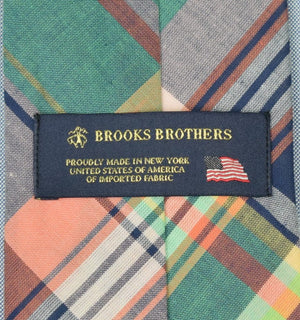 "Brooks Brothers Pink/ Green Madras Plaid Tie" (New w/ BB Tag!) (SOLD)