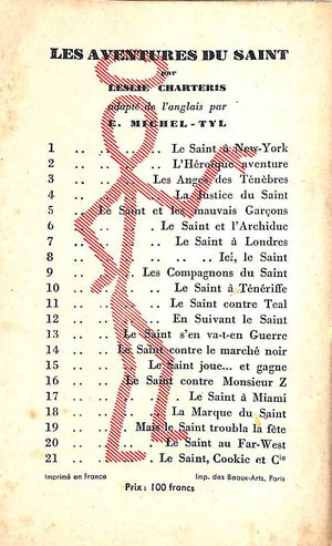 "Le Saint Conduit Le Bal" 1948 CHARTERIS, Leslie
