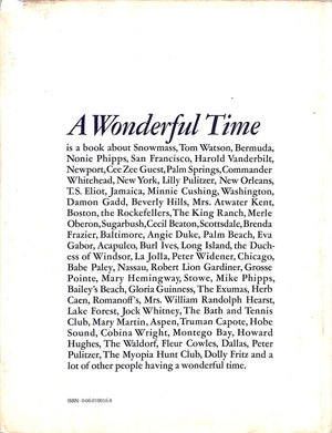 "A Wonderful Time: An Intimate Portrait of The Good Life" AARONS, Slim (SOLD)