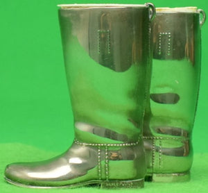 "Pair x Grenadier Silver Plated c1950s Riding Boots As Matchstick Holders"