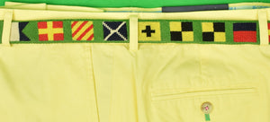 Hand-Needlepoint Green 16 Signal Flag Belt