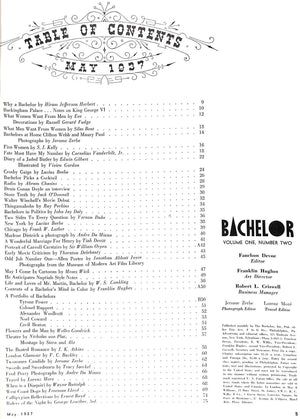 "Bachelor Magazine" May 1937