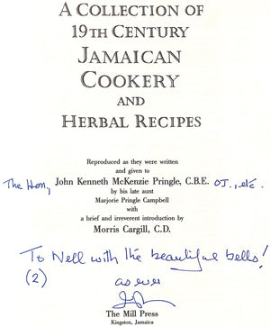"A Collection Of 19th Century Jamaican Cookery And Herbal Recipes" 1990
