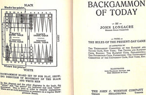 "Backgammon of Today" LONGACRE, John (SOLD)
