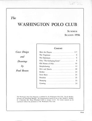 "Polo 1956: Washington Polo Club" 1956