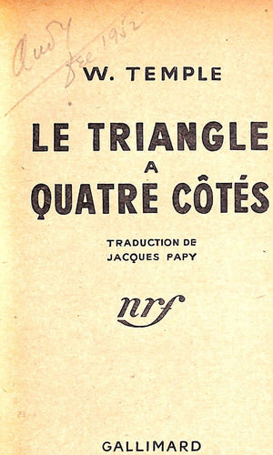 "Le Triangle A Quatre Cotes" 1952 TEMPLE, W.