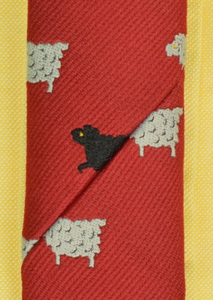 "Chipp Black Sheep Novelty Red Tie"