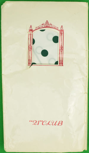 "21" Club Green/ White Jockey XXVIII Scarf New In Envelope