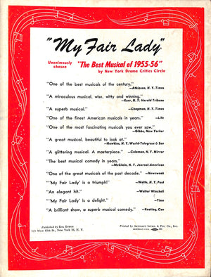 "My Fair Lady Theatre Programme" 1962