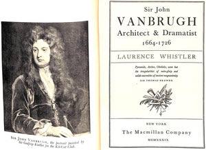 "Sir John Vanbrugh: Architect And Dramatist" WHISTLER, Laurence