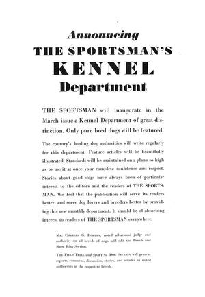 "The Sportsman: February, 1937" (SOLD)