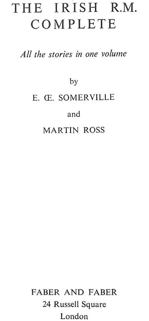 "The Irish R.M. Complete" 1968 SOMERVILLE, E.G. and ROSS, Martin