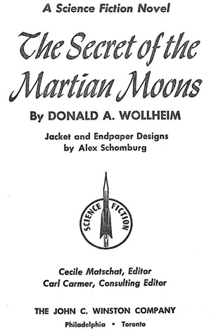 "Secret of The Martian Moons" 1957 WOLLHEIM, Donald A.