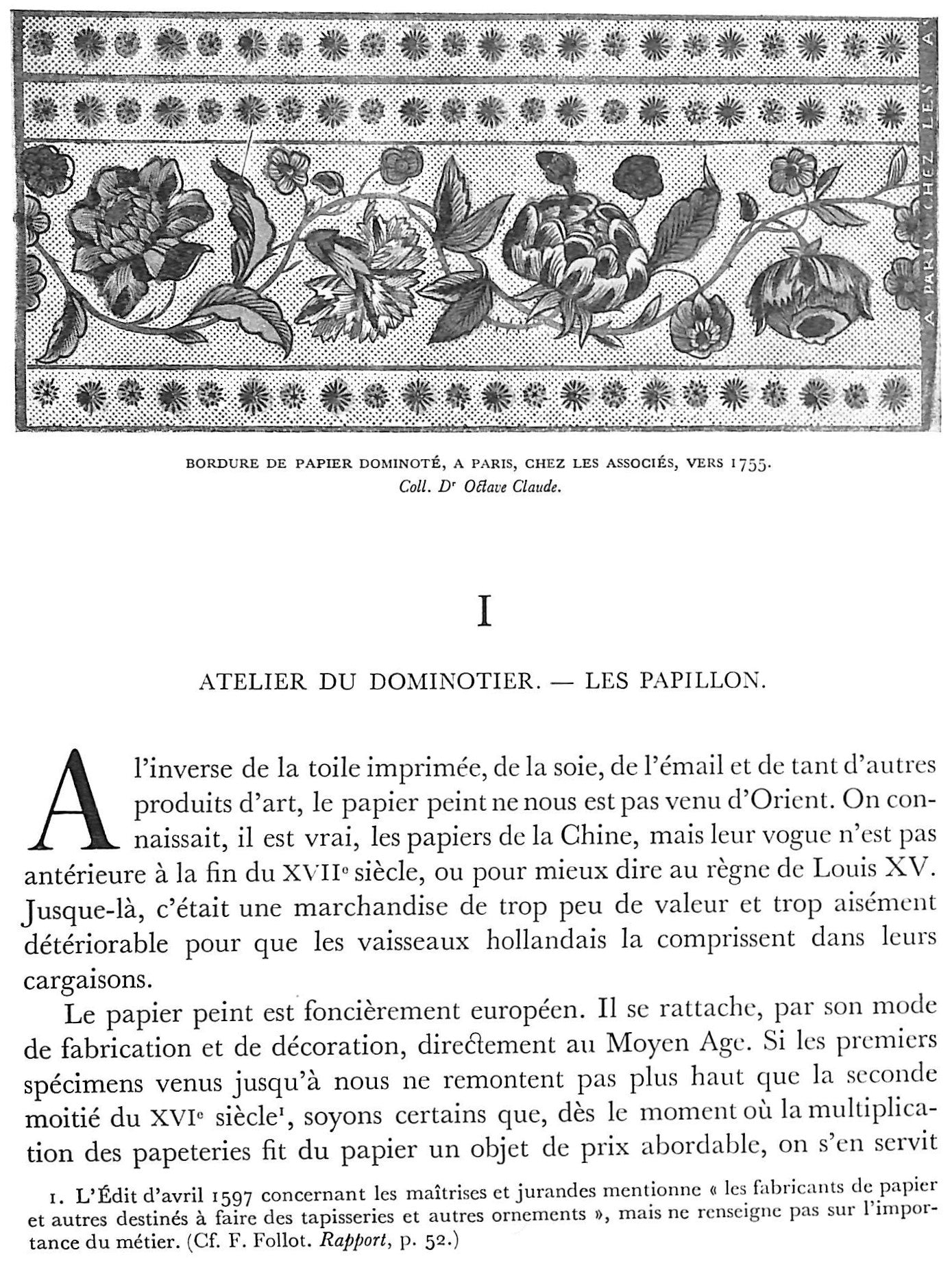 HISTOIRE DU PAPIER PEINT EN FRANCE. (History of Wallpaper in France HISTOIRE DU PAPIER PEINT EN FRANCE. (History of Wallpaper in France