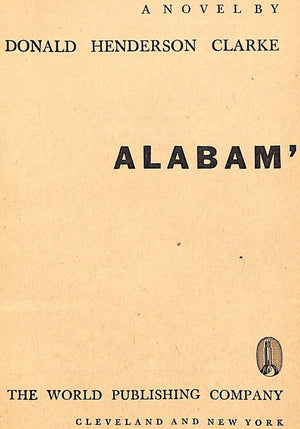 "Alabam'" 1946 CLARKE, Donald Henderson