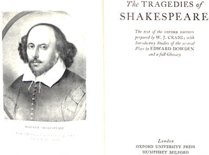 "Tragedies Of Shakespeare" CRAIG, W.J.