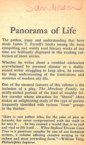 "When Boyhood Dreams Come True" 1953 FARRELL, James T.