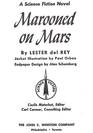 "Marooned on Mars" 1956 DEL REY, Lester