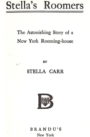 "Stella's Roomers" 1911 CARR, Stella