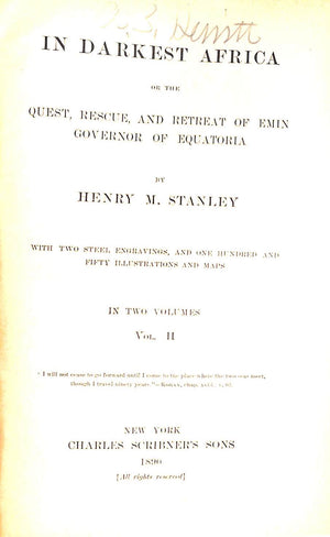 "In Darkest Africa: Volumes I & II" 1890 STANLEY, Henry M.