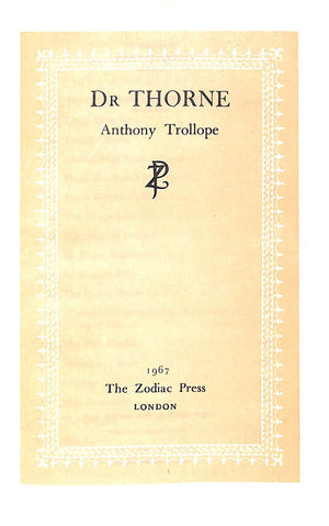 "Dr Thorne" 1967 TROLLOPE, Anthony