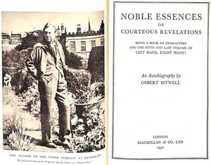"Noble Essences Or Courteous Revelations" 1950 SITWELL, Osbert [autobiography]