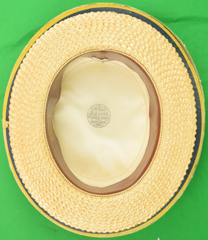 "Lock & Co Straw Boater Hat Made In England For Brooks Brothers" Sz: 7 (New/ Old Stock In BB Box!) (SOLD)