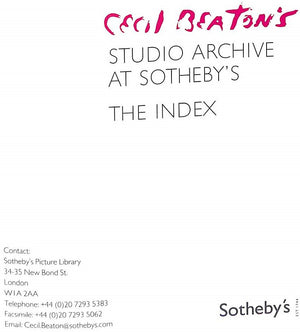 "Cecil Beaton's Studio Archive at Sotheby's The Index" 2004