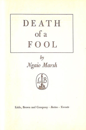 "Death Of A Fool" 1956 MARSH, Ngaio