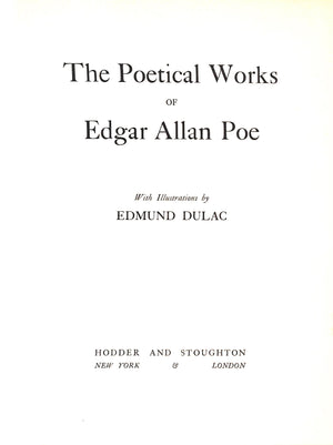 "The Poetical Works of Edgar Allen Poe" DULAC, Edmund