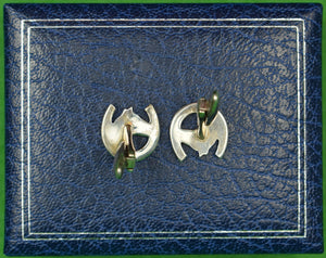 Gieves & Hawkes Sterling Horseshoe T-Back Cufflinks in G&H Box