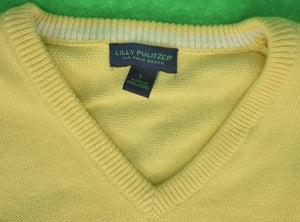 Lilly Pulitzer Yellow V Neck 85% Cotton/ 15% Cashmere Sweater Sz: L