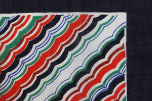 "Green/ Red & Blue 'Wave' Print Pocket Sq"