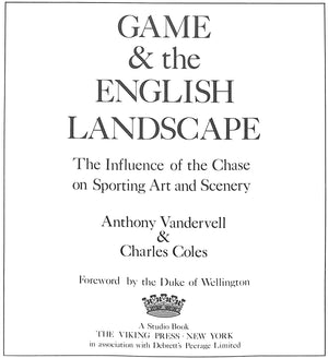 "Game & The English Landscape" 1980 VANDERVELL, Anthony & COLES, Charles
