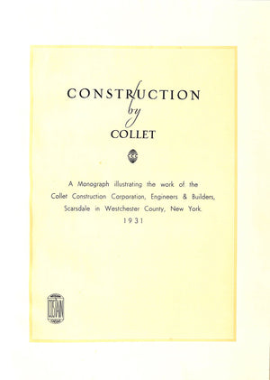 "Construction by Collet" 1931