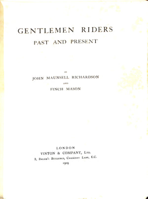 "Gentlemen Riders: Past and Present" John Maunsell Richardson and Finch Mason