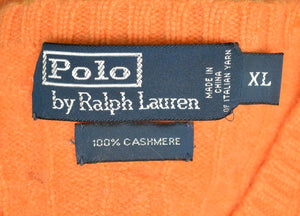 "Polo by Ralph Lauren 100% Cashmere Orange Cable Crewneck Sweater" Sz: XL (SOLD)