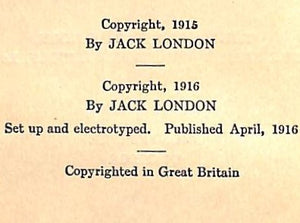 "The Little Lady of the Big House" 1916 LONDON, Jack