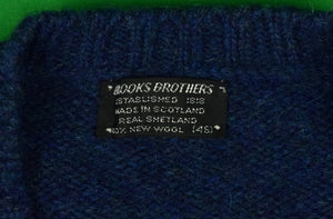 "Brooks Brothers Shetland Wool Blue Mix Crewneck Sweater" Sz: 46