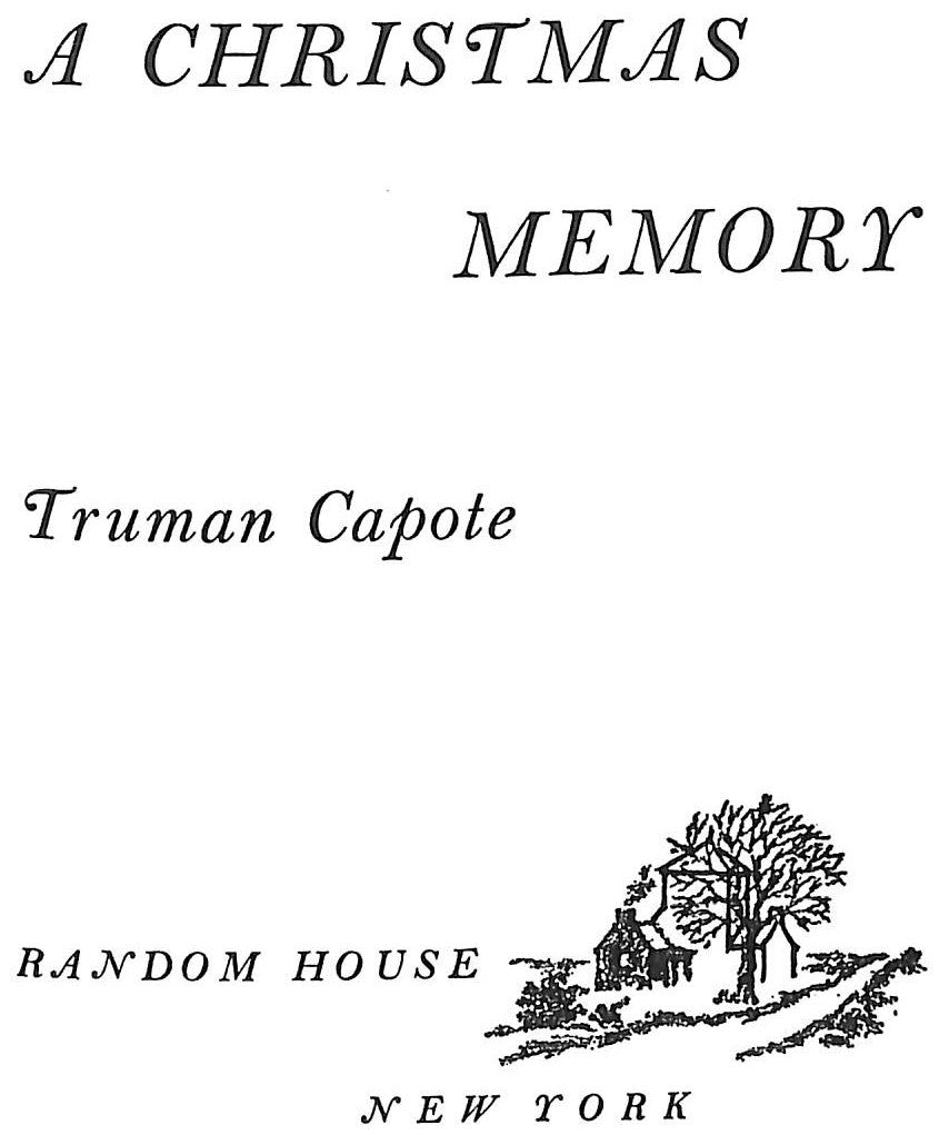 A Christmas Memory 1956 CAPOTE Truman a-christmas-memory-1956-capote-truman
