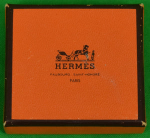 "Set x 4 Hermes 'H' Monogram Horn Buttons"  (w/ 'H' Box)