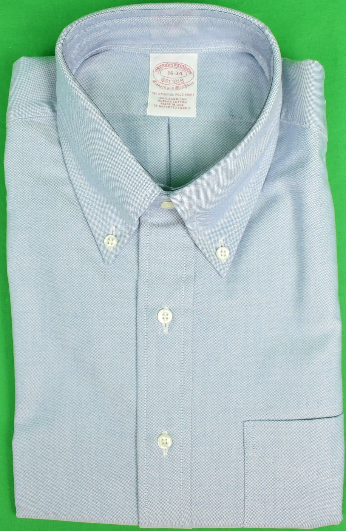 "Brooks Brothers Blue OCBD Shirt" Sz: 16-34 (New w/ BB Tag!) (SOLD)