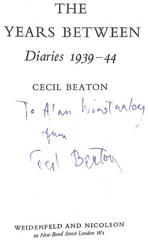 "Cecil Beaton's Diaries 1939-44 The Years Between" BEATON, Cecil