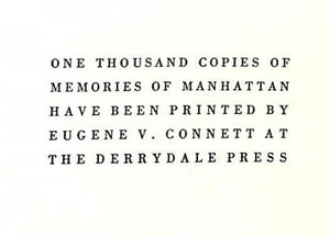 "Memories Of Manhattan In The Sixties And Seventies" HARRIS, Charles T.