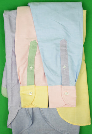 "Drake's OCBD/ Oxford Cloth Button Down Fun Multi-Colour Panel Shirt" Sz: 15 1/2-39 (SOLD)
