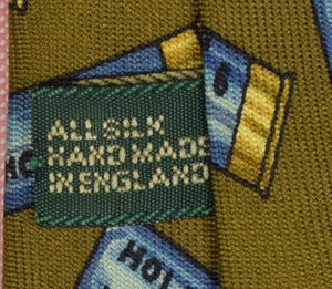 "Drake's x Holland & Holland Blue Shotgun Shell & Olive English Silk Tie" (SOLD)