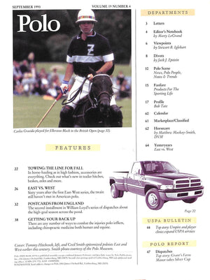 "Polo Magazine: East vs. West A 60-Year Rivalry Endures" September 1993 (SOLD)